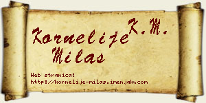 Kornelije Milaš vizit kartica